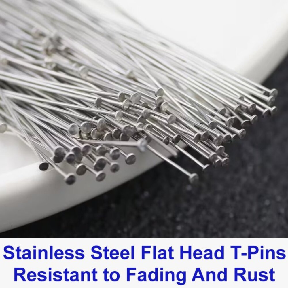 Stainless Steel Flat Head T-Pins Resistant to Fading And Rust 100 pcs  2.75"